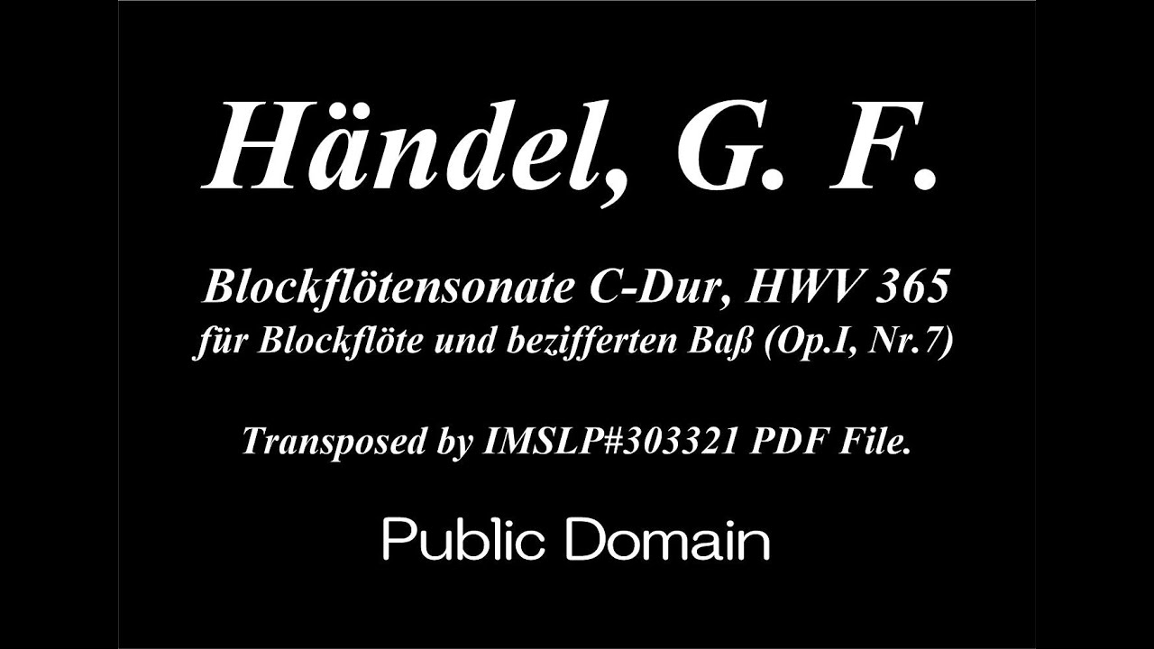 Händel, G. F. _ Recorder Sonata C-Dur Op.1-7, HWV 365
