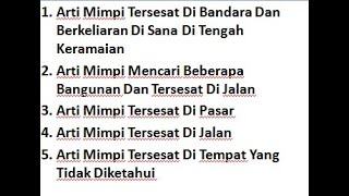 Arti Mimpi Tersesat Di Pasar, Tersesat Di Tempat Yang Tidak Diketahui, Tersesat Di Tengah Keramaian