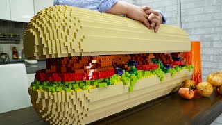 Lego Sandwich - Lego In Real Life 9 \/ Stop Motion Cooking ＆ ASMR