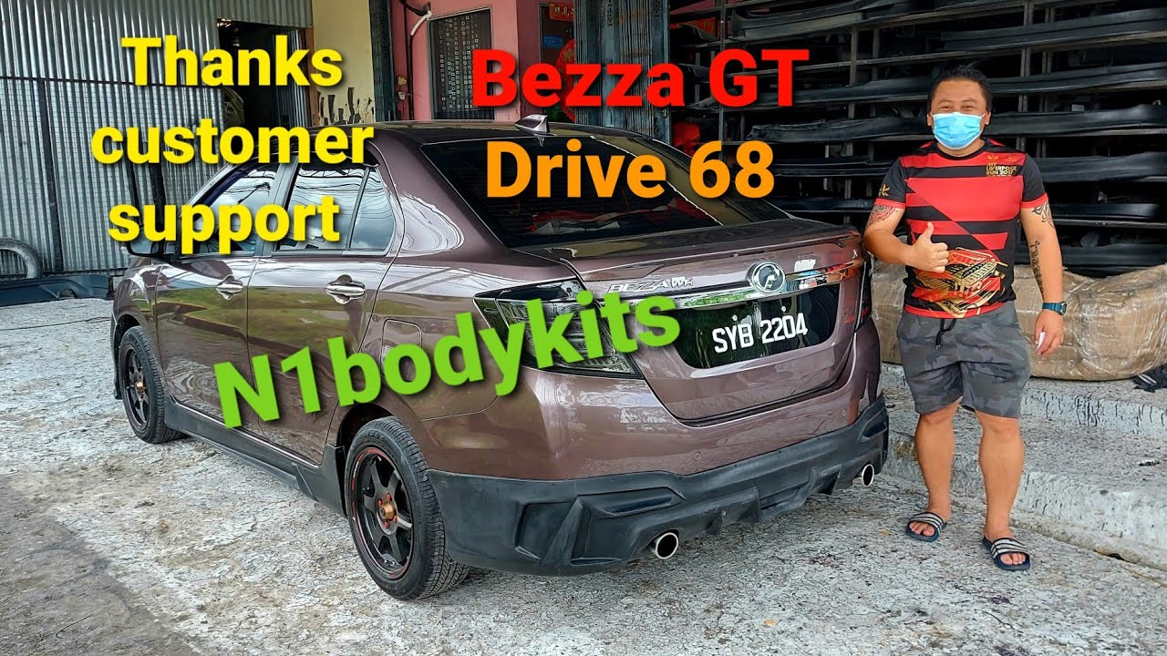 Perodua Bezza Gt Front Bumper Drive 68 Side Skirt Pu Drive 68 Rear Skirt Pu Youtube