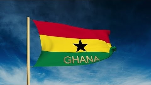 Ghana Flag Slider Style With Title. Waving In The Wind With Cloud Background Ani Stock Animation