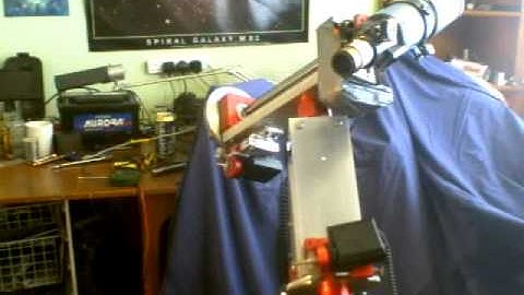 DIY Homemade equatorial telescope mount slewing.