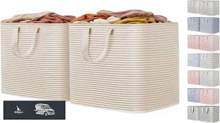 Lifewit 2 Pack Laundry Basket 80L Each Collapsible Clothes Hamper with Reinforced