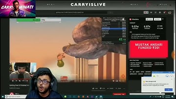Carryminati Reacts to Getting Over It Speedrun of 2 minutes
