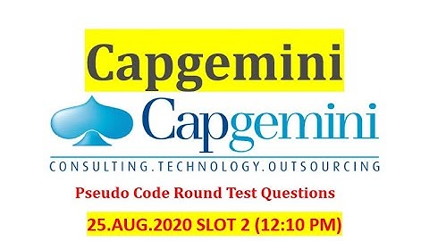 15Aug2021||Type 2||Important Capgemini Pseudo Code Questions & Answers 2020 How to solve Pseudo Code