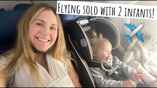 FLYING ALONE WITH 2 BABIES | mom travel vlog
