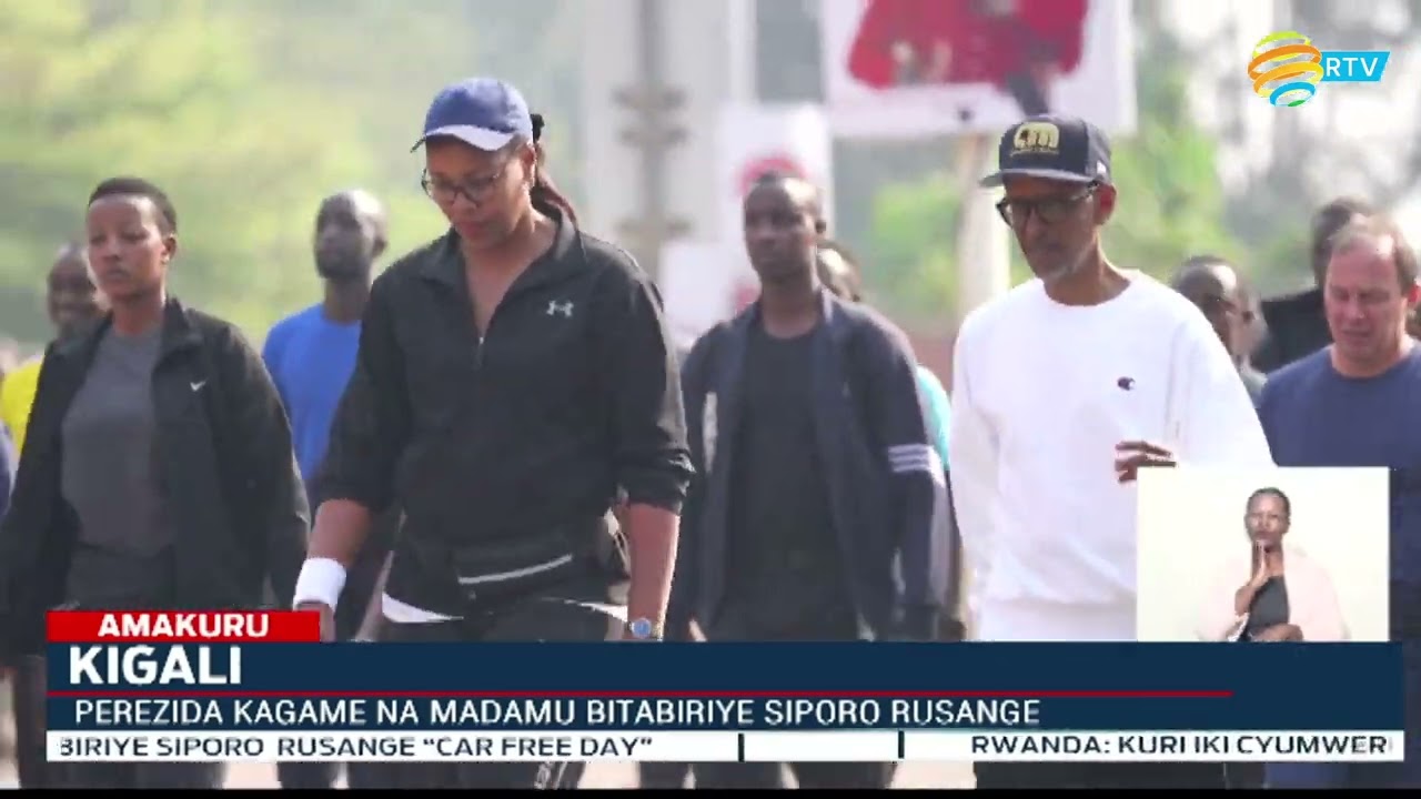 Perezida Kagame na Madamu Jeannette Kagame bitabiriye siporo rusange ya Car Free Day