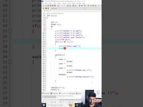 Menu-driven C program to perform addition and subtraction using switch and do-while loops. #coding