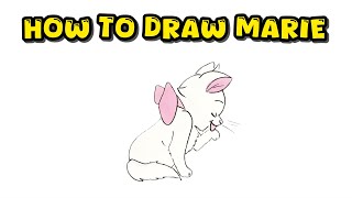 How to Draw Marie from The Aristocats – Disney Cartoon Character Drawing