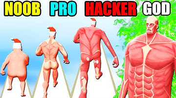 NOOB vs PRO vs HACKER vs GOD in Titan Rush 3D
