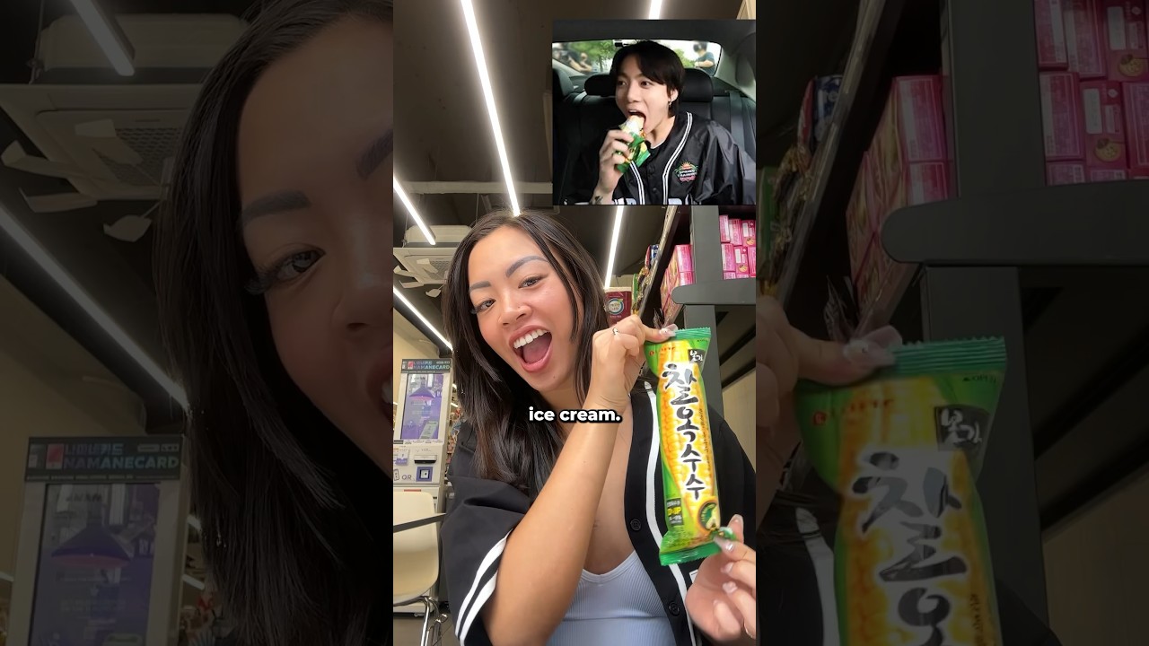 corn ice cream! trying BTS JungKook's favorite 🌽🍦✨ 