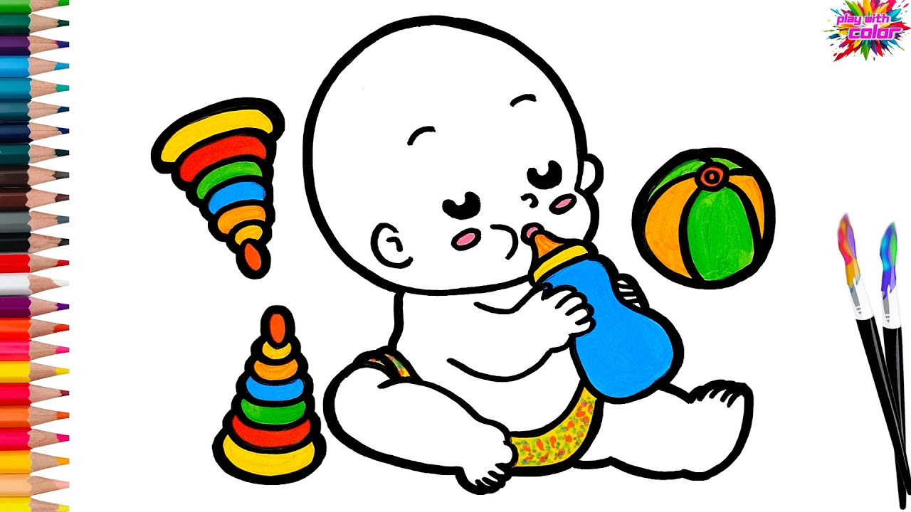 How to Draw and Color a Cute Baby | Easy step by step tutorial - YouTube