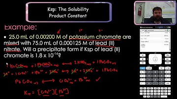 Ksp - Predicting Precipitates in Mixed Solutions