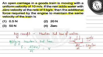 An open carriage in a goods train is moving with a uniform velocity...