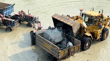 Massive Rocks Loading with Caterpillar Machine | Heavy Equipment in Action