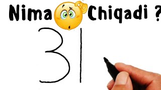 Rasm chizish |31-Raqamidan rasm chizish |Рисунки из цифр 31|How to draw from the numbers 31
