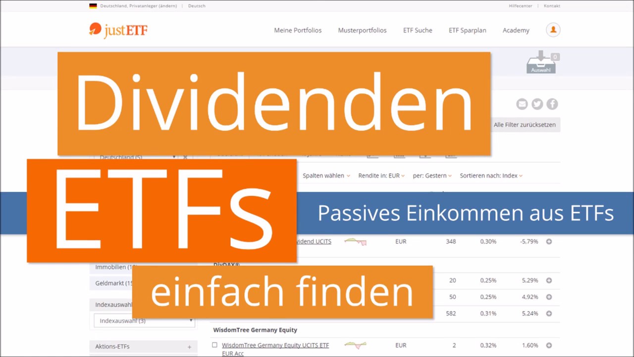 Dividenden-ETFs einfach finden – Passives Einkommen aus ETFs - YouTube