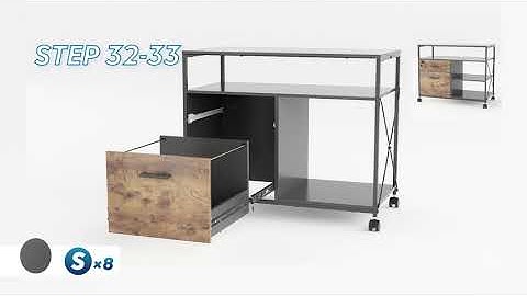 DEVAISE | 2 Drawer Mobile Wood File Cabinet/Printer Stand with Lock