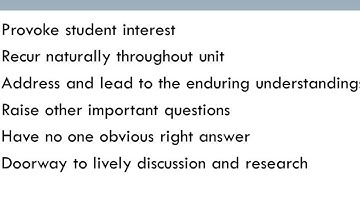 Performance Tasks: Essential Questions