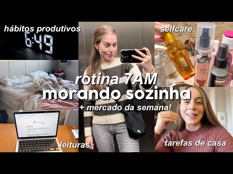 ROTINA 7 AM MORANDO SOZINHA | trabalho, estudos, tarefas, hábitos…