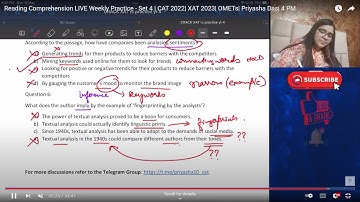 Reading Comprehension LIVE Weekly Practice with Note Making-Set 4|CAT