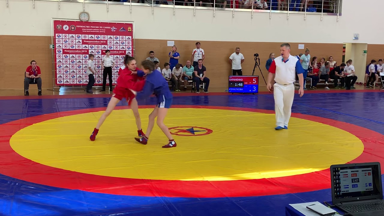 Первенство России по самбо до 14 лет 51 кг. девушки Бараненкова МОСКВА - Измалкова ЦФО