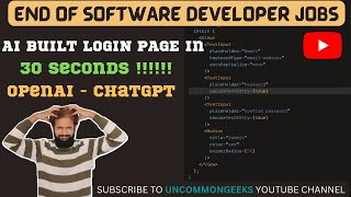 OpenAI - ChatGPT built a login screen in less than 30 seconds! Is it end of software developer jobs screenshot 5