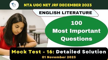 Solution Answer Key Rankers Test Series UGC NET JRF English Mock  Test - 16: 01 November 2023