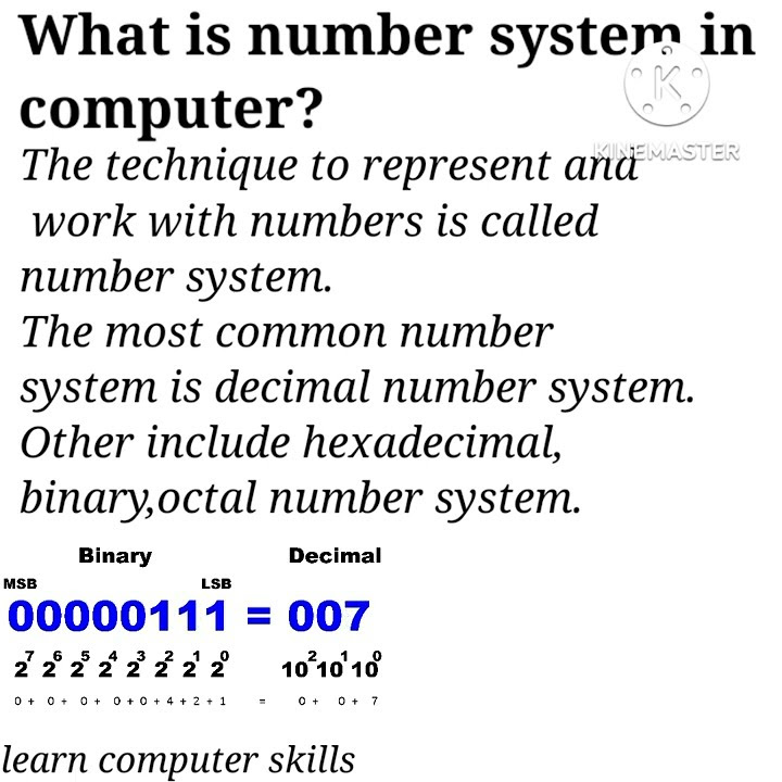 What is number system in computer by learn computer skills youtube
