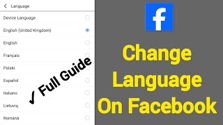 How To Change Language on Facebook - Full Guide 
