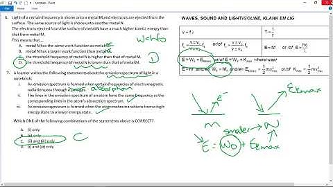 PS12 Multiple Choice questions on the Photoelectric effect
