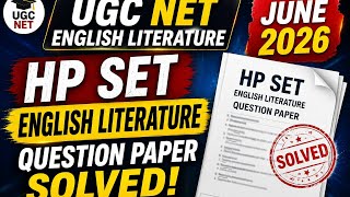 HP SET English Literature Paper Solved 🔥 | Most Expected Questions for UGC NET 2026