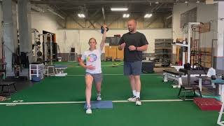Split Stance Overhead Kettle Bell Press
