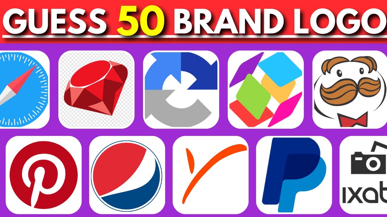 Guess 50 Brands Logos in 3 seconds | 50 Famous logos