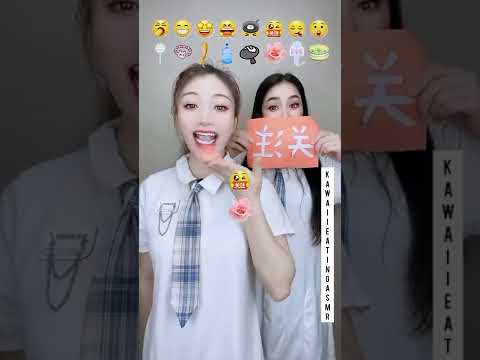 Sisters Emoji Eating Challenge | #asmr #food #shorts