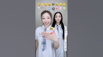 Sisters Emoji Eating Challenge | #asmr #food #shorts