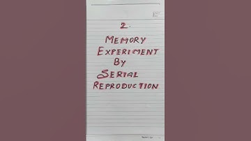 Memory Experiment Simple&Serial Reproduction #ignou #practical #mpc007  #experiment #mapc #support