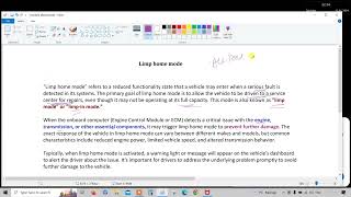 Limp Home - Fail Safe Mode