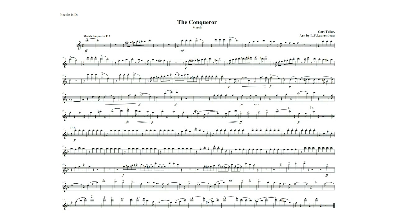 Carl Teike"The Conqueror March" D-flat Piccolo