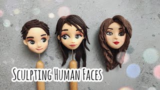 How to Sculpt Human Face | Cold Porcelain Clay | Fondant Faces | Clay Craft Ideas
