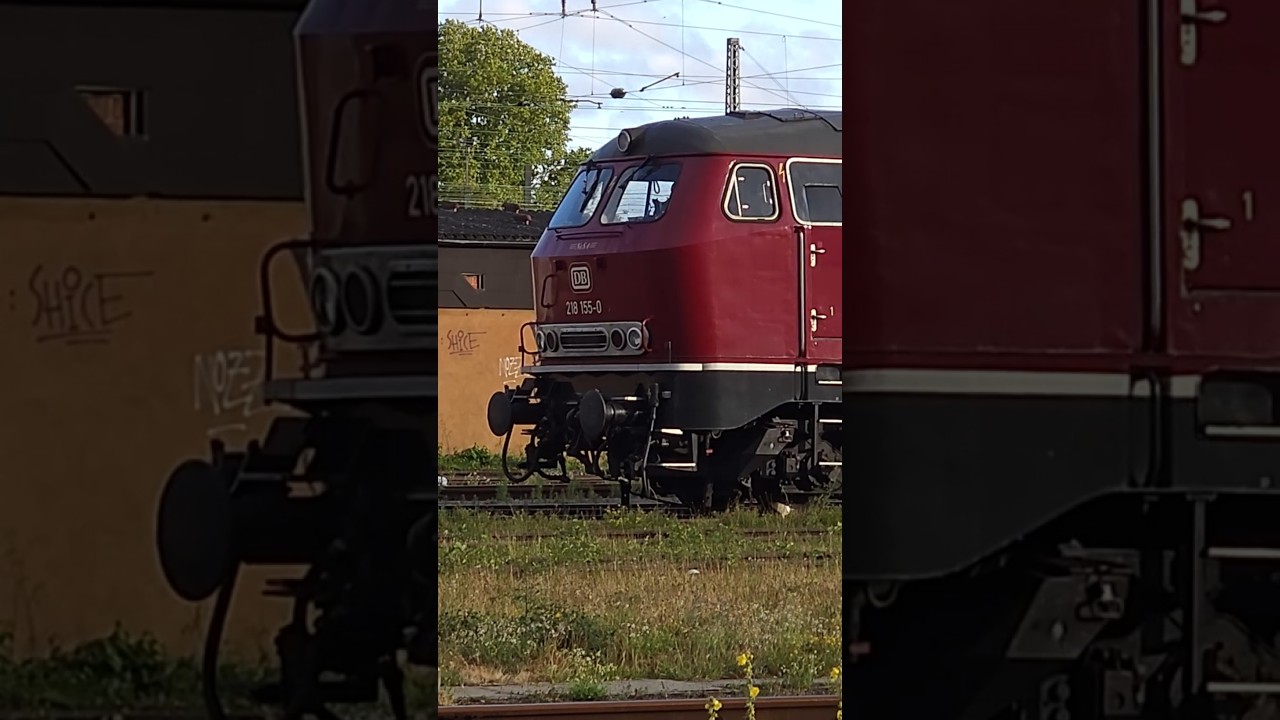 BR 218 155-0 der NeSA altrot, Heilbronn Hauptbahnhof Abstellbereich Mittwoch 