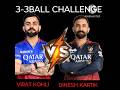 VIRAT KOHLI VS DINESH KARTIK 3-3BALL CHALLENGE REAL CRICKET 24 #shorts