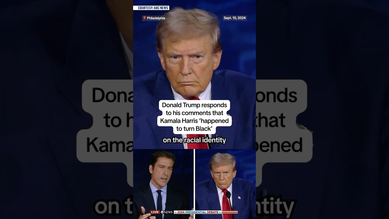 Trump asked about his comments on Harris’ race