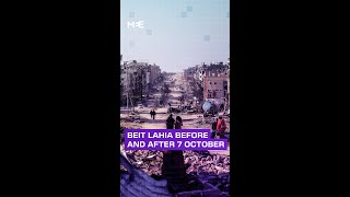 A view of Beit Lahia, Gaza, before and after 7 October