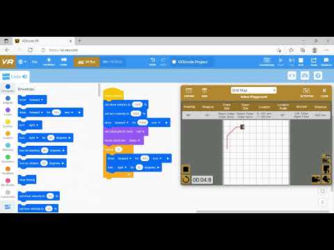Vex Code VR programing robot to make an octagon.