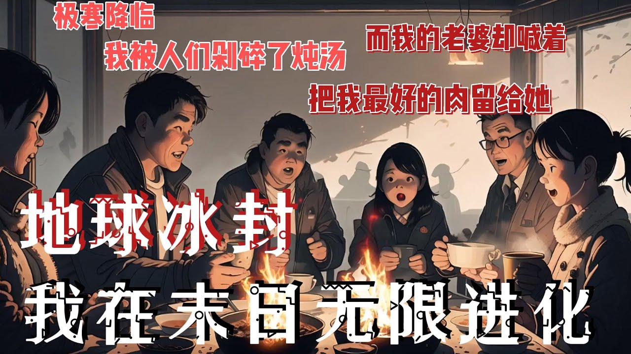 《地球冰封，我在末日无限进化》极寒降临后，我被一群幸存者们剁碎了炖汤，我的两个女朋友却哭着喊着把我最好的肉留给她们！ #小说 #小说推文 #小说推荐 #推文 #末世 #逆袭 #南风故事会
