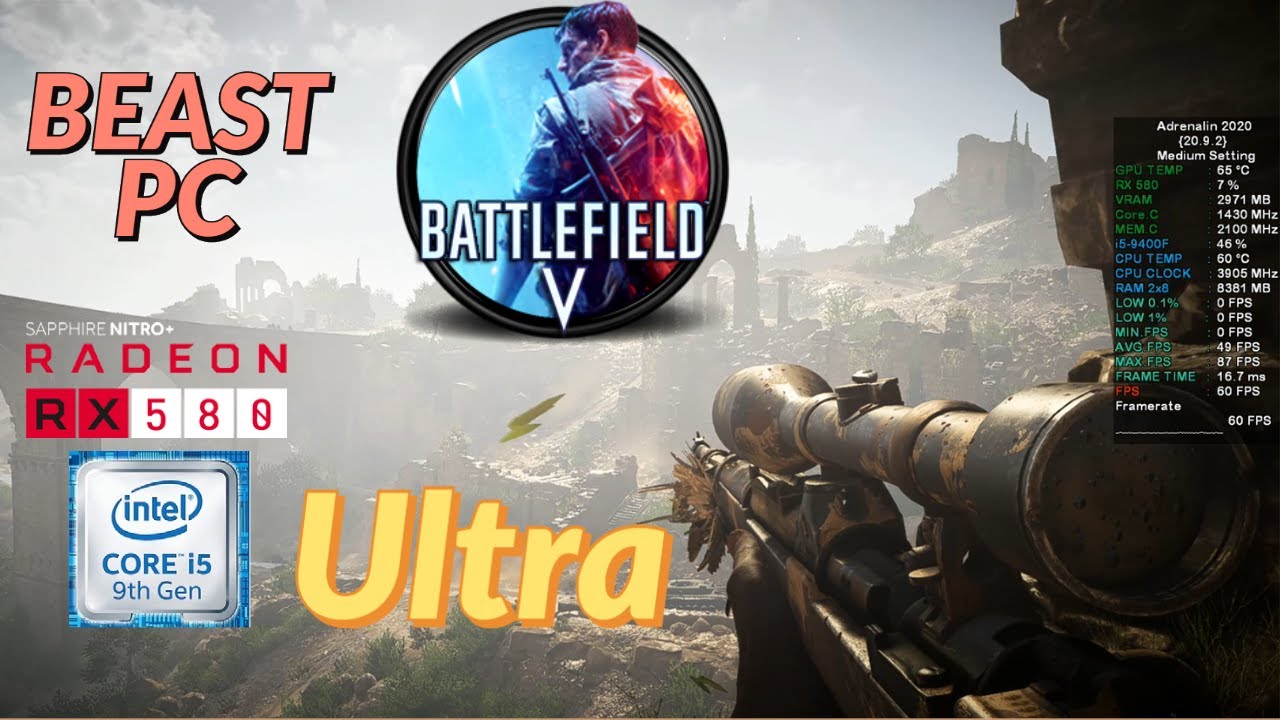 Battlefield V on RX 580 | 8GB | 16GB RAM | All Settings (1080p) Benchmarks