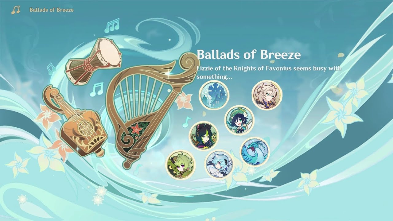 Genshin Impact - Ballads of Breeze All Song, All Difficulty 100% Completion Rate