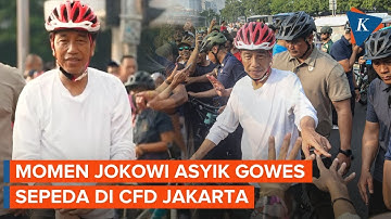 Momen Jokowi Gowes Sepeda di CFD Jakarta, Bikin Warga Kaget