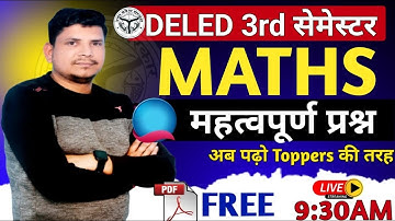 Deled 3rd semester math class /deled third semester math class /deled 3rd semester math